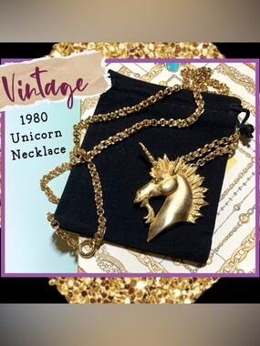 Gold Unicorn Pendant Necklace